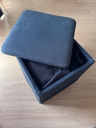 Puff de almacenaje con tapa negro. 36x36x36