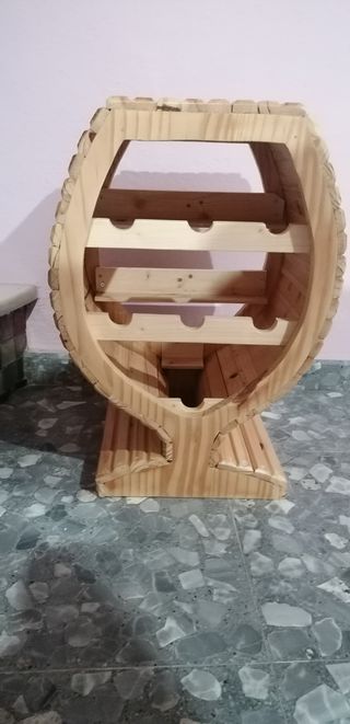 Botellero madera forma copa 7 botellas