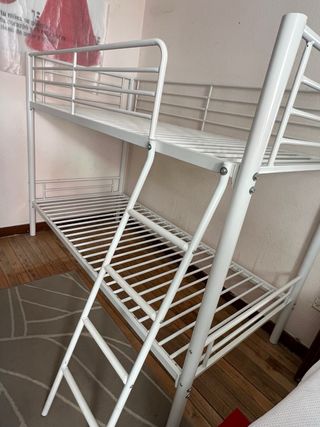 Cama Litera Metal Blanco 90x200cm