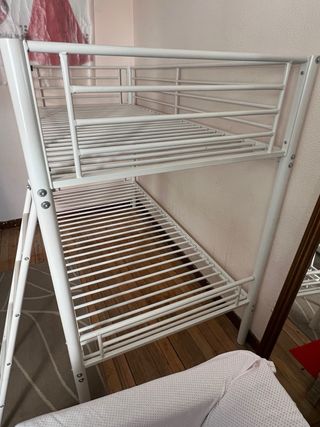 Cama Litera Metal Blanco 90x200cm