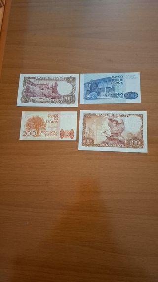 Lote 4 Billetes Antiguos España Pesetas