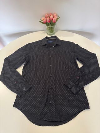 Camisa Negra Manga Larga Hombre Talla S de Zara