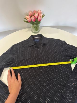 Camisa Negra Manga Larga Hombre Talla S de Zara