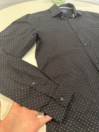 Camisa Negra Manga Larga Hombre Talla S de Zara