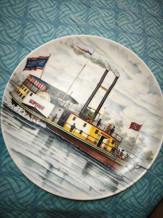 Conjunto 4 Pratos Coleção Vizavi Barcos a Vapor