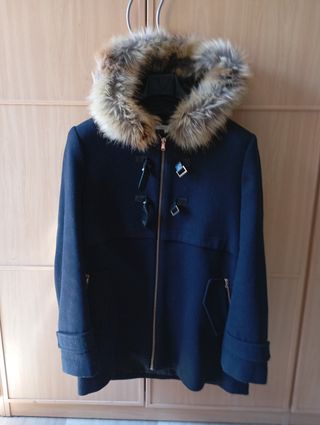 Chaquetón paño azul marino con cremallera y evilla