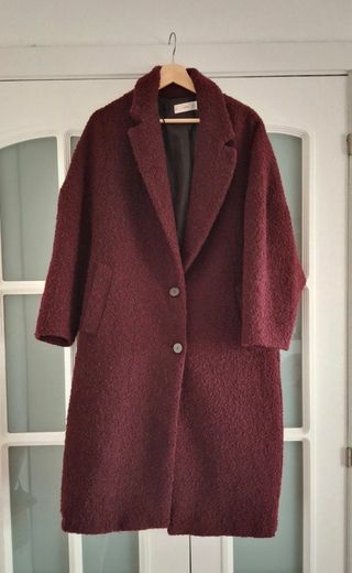 Abrigo oversize lana granate Talla S