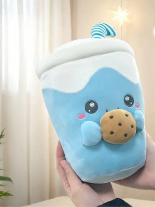 Peluche Bicchiere Bubble Tea Con Biscotto
