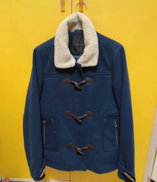 Giacca donna blu con pelliccia