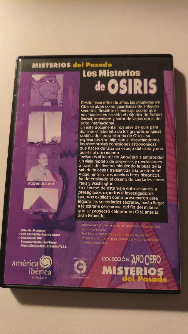 DVD Misterios del Pasado: Los Misterios de Osiris