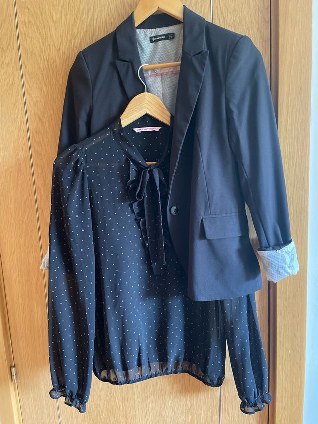 Americana MÁS blusa FORNARINA y vestido Zara