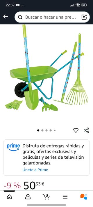 Carrello e set di attrezzi da giardinaggio per bambini