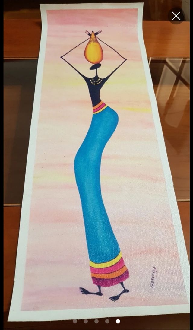 Lámina mujer africana. Papel textil.