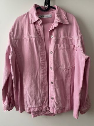 Conjunto vaquero rosa Zara pantalón y chaqueta