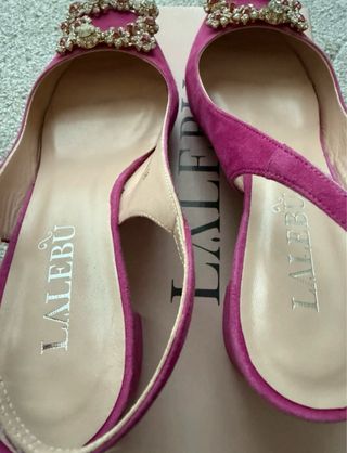 Zapatos Fucsia Talla 38 con Pedrería
