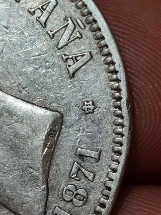 Moneda 5 Pesetas Plata Amadeo I 1871