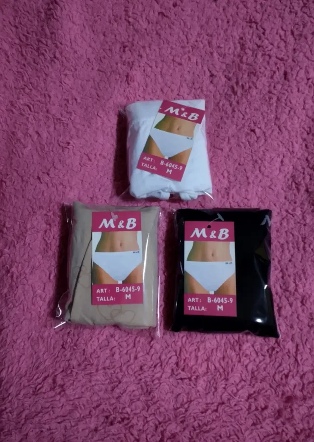 Bragas M&B Talla M (Beige, Negro, Rosa, Blanco)