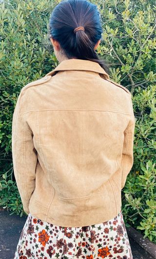 Cazadora Biker Ante Beige Mango