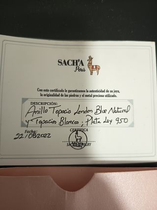 Anillo Plata 3 Gemas Azul
