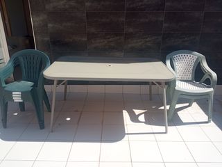 Mesa y 6 Sillas Terraza Plástico