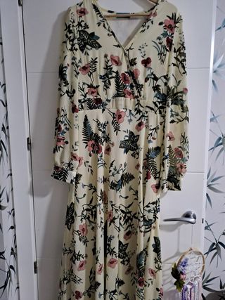Vestido HUG & CLAU floral beige