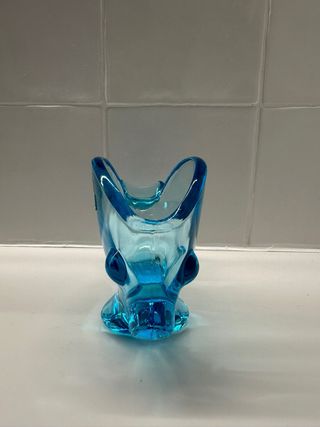Pez de cristal azul vintage INCRISA estilo Murano