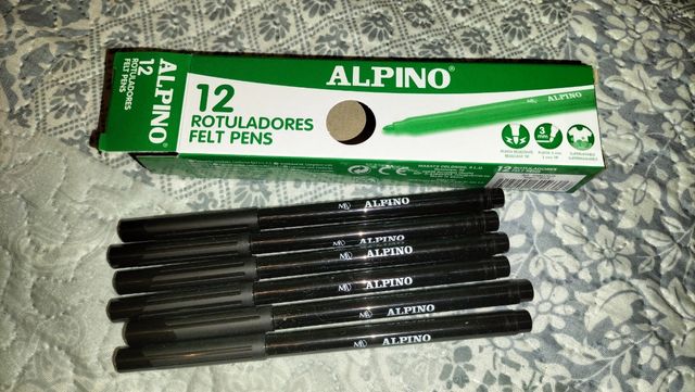 6 Rotuladores Alpino Negros