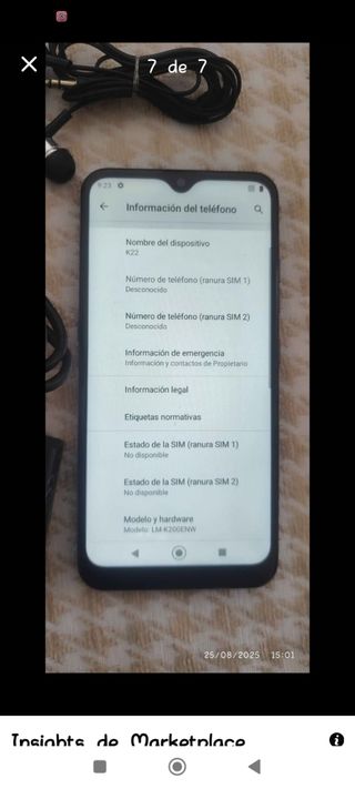 Celular LG Negro con Cargador y Audífonos
