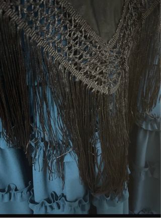 Mantón Flamenco Negro Bordado Flores