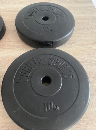 Set de Barra Larga y Discos de Pesas de Plástico 
