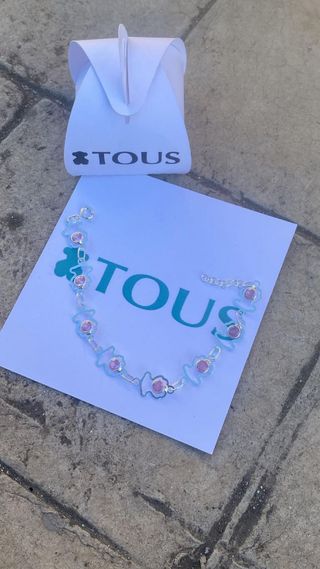 Pulsera Tous Oso Rosa y Plata