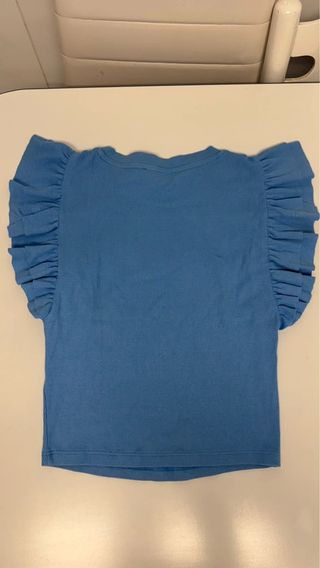 Top Zara Azul Claro M Volantes