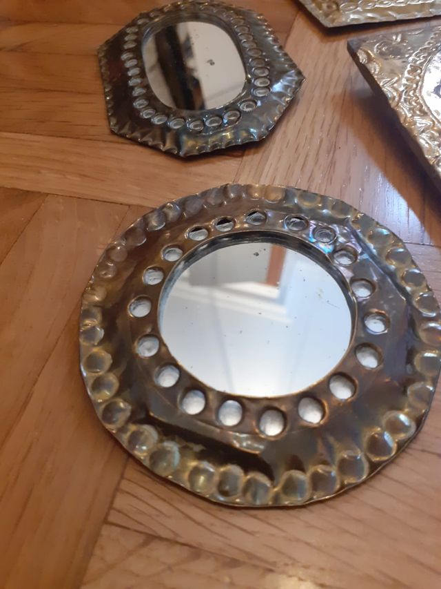 Lote 4  Espejos Marroquíes Metal y Cristal