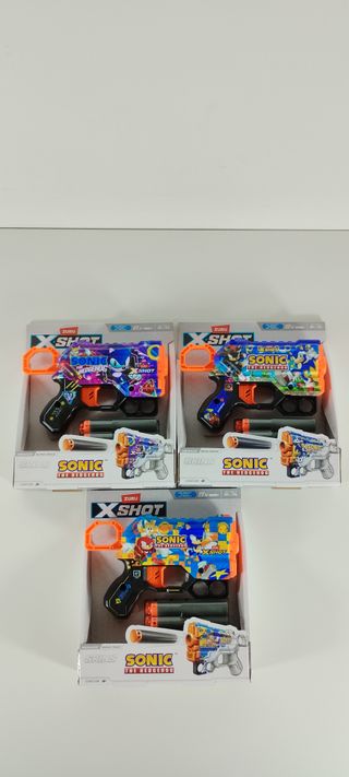 3 Brinquedos X-Shot Sonic The Hedgehog