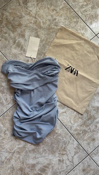 Vestido Zara azul claro talla M