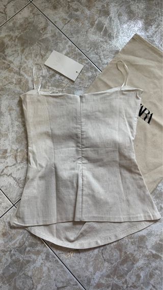 Top Zara Corazón Crudo Talla M