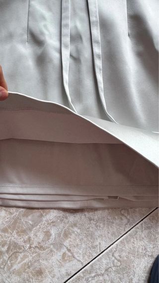 Vestido Zara S Gris Perla Satinado Lazo Nuevo