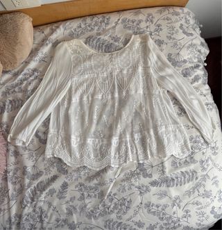Blusa blanca transparente!