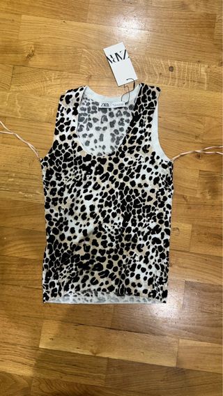 Top Zara Leopardo Tirantes Talla S