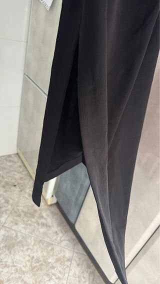 Vestido Midi Negro Zara Talla M Satinado