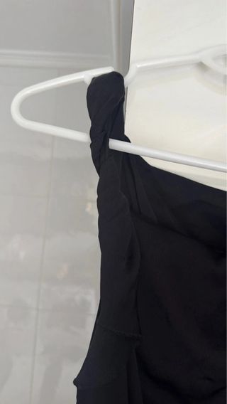 Vestido Midi Negro Zara Talla M Satinado