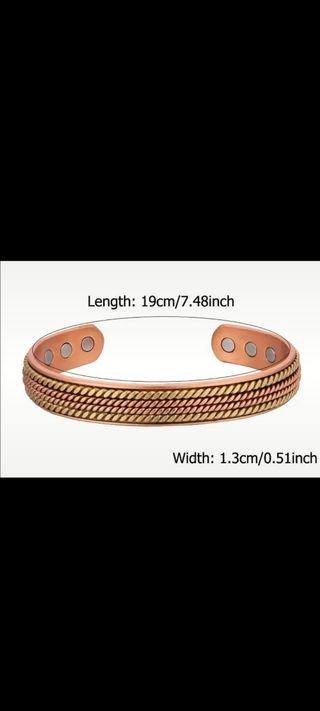 Pulsera de cobre trenzado ajustable
