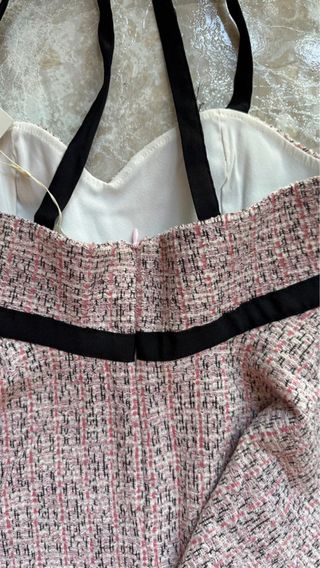 Top Zara S Rosa Nuevo Lazo Negro