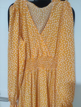 Vestido Largo Amarillo Estampado Flores