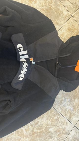 Sudadera Polar Ellesse Negra Talla M 1/4 Zip
