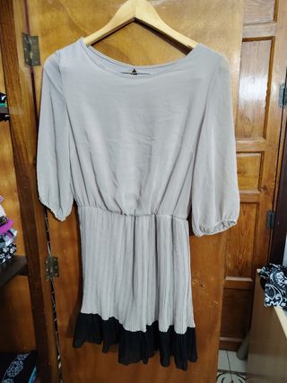 Vestido Beige y Negro