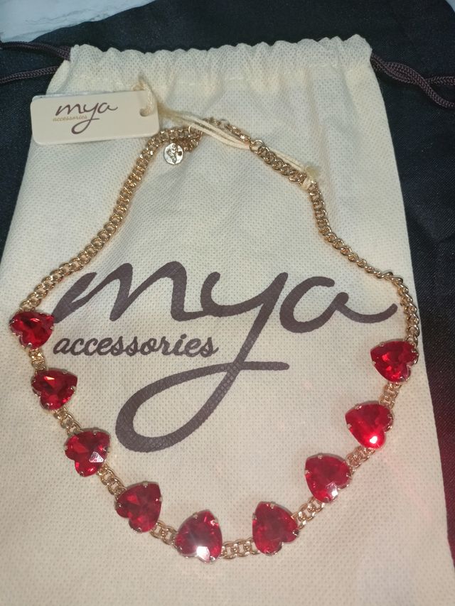 Collana MyaAccessories cuori rossi oro