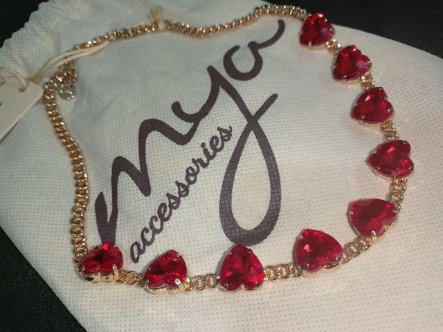 Collana MyaAccessories cuori rossi oro
