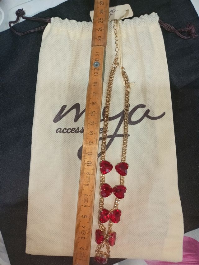 Collana MyaAccessories cuori rossi oro