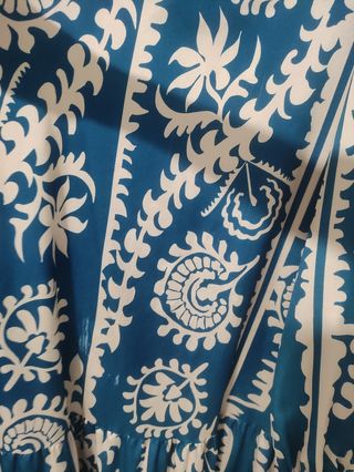 Vestido Largo Satinado Estampado Boho